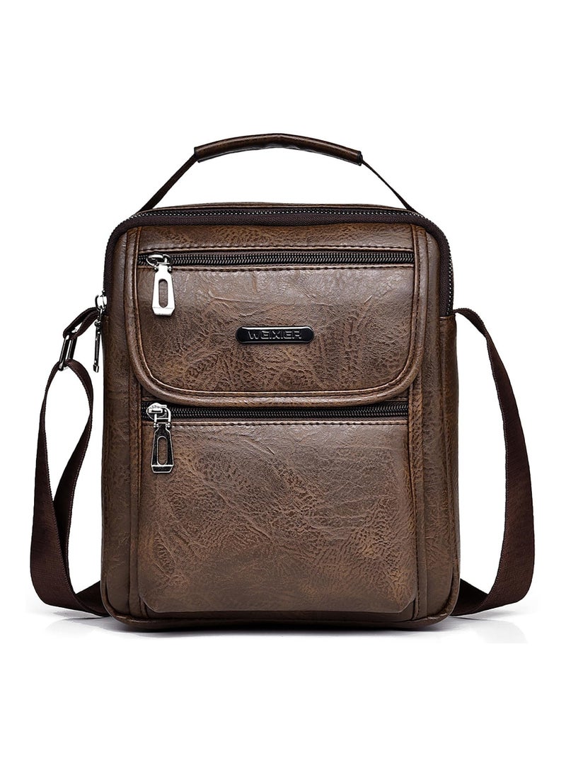 Y&D Shoulder Bag Men's Crossbody Manbag Leather Messenger Casual Handbags Side Satchel Sling Travel Flight Bags Cross Sport for Men Working Shopping Business Daily - Image 1