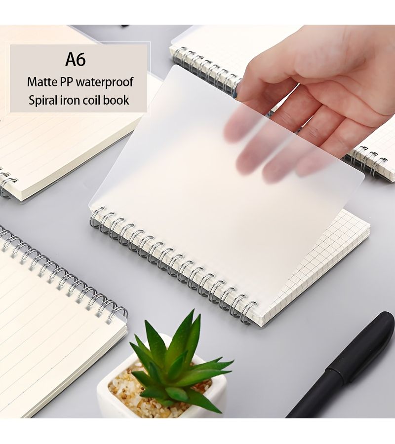 A6 Loose Leaf Grid Notebook Matte Transparent Cover Planner Memo Book PP - Image 2