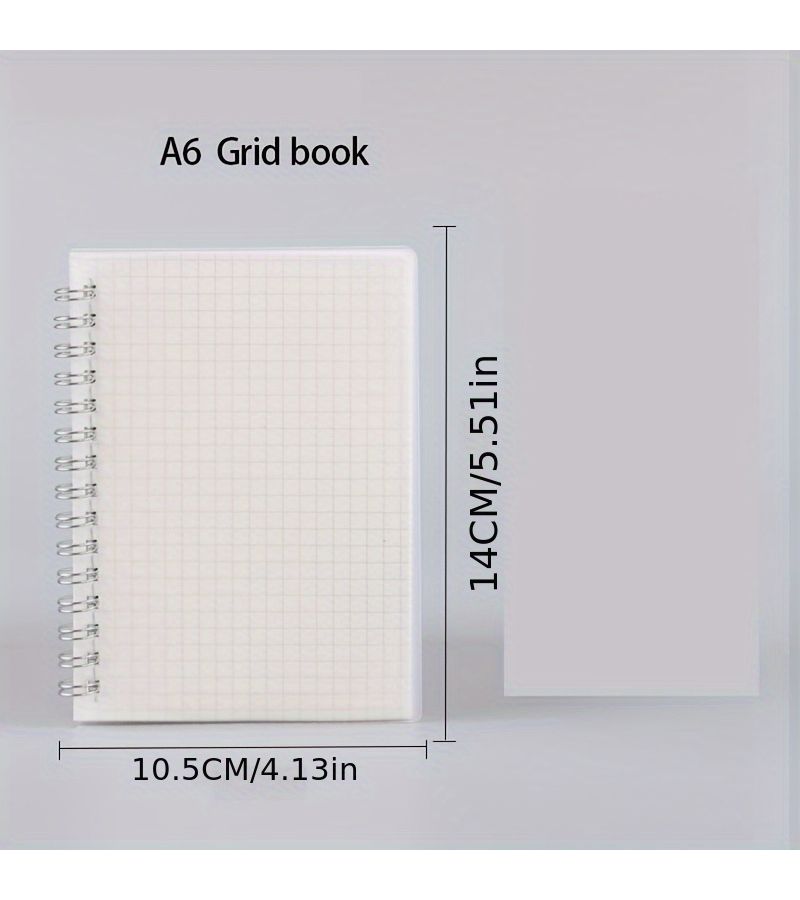 A6 Loose Leaf Grid Notebook Matte Transparent Cover Planner Memo Book PP - Image 4