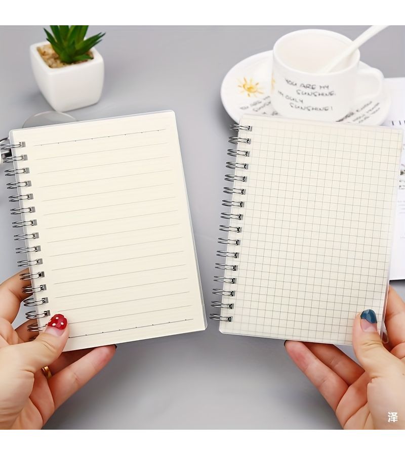 A6 Loose Leaf Grid Notebook Matte Transparent Cover Planner Memo Book PP - Image 1