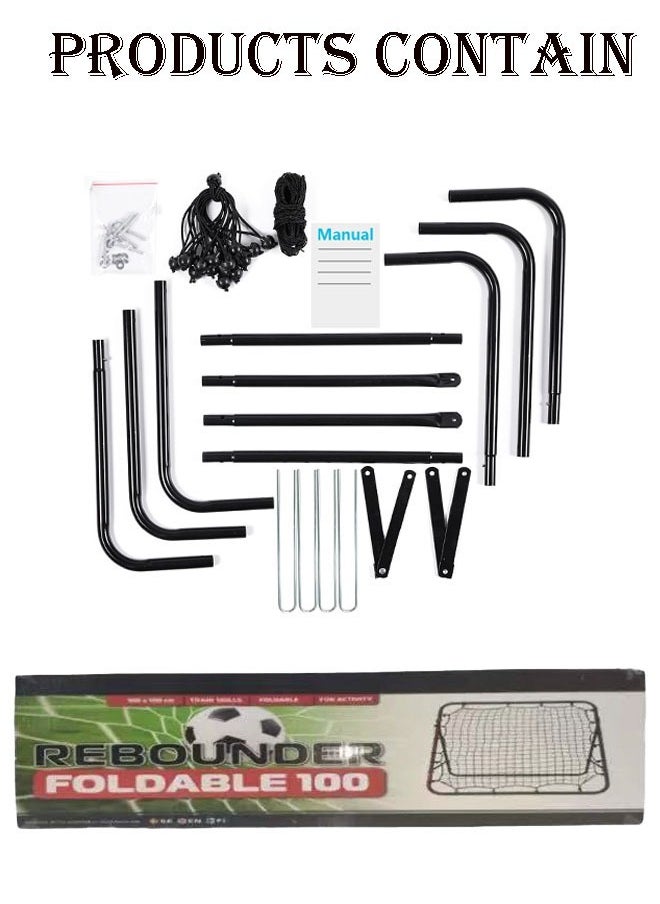 founder Football Bouncer Football Kickback Rebounder Adjustable Angles Training Equipment Removable Football Goal (100cmx103cm)  - Image 5