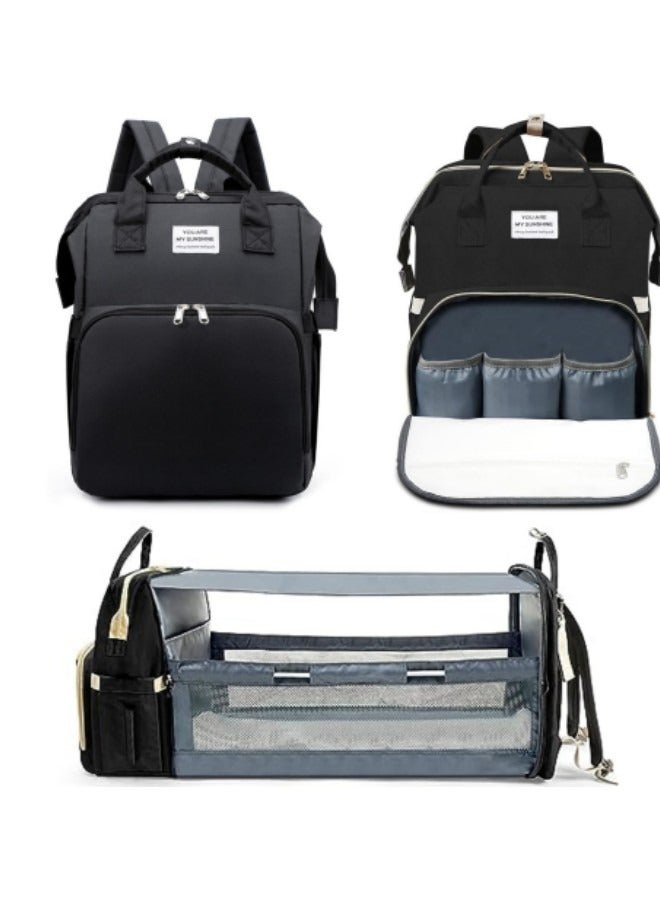 GGEROU Diaper Bag Backpack,Waterproof Diaper Changing Totes,Multi-Function Travel Portable Bassinet Backpack Mommy Bag  - Image 4
