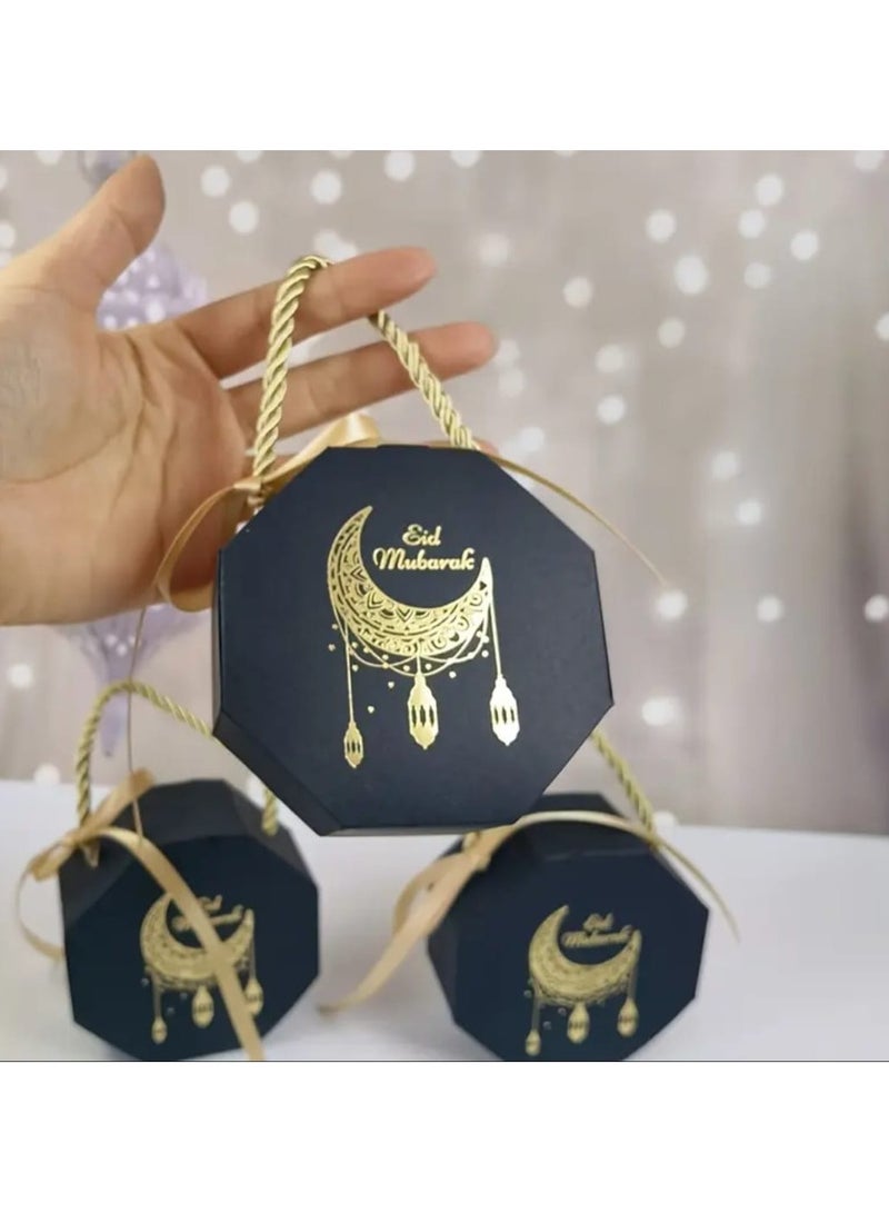 LDQ 5 Pcs, Gilded EID Mubarak Candy Gift Boxes Ramadan Decoration For Home ,Islamic Festival, Ramadan Kareem, Eid Decor, Eid Al-Fitr Decor - Image 2