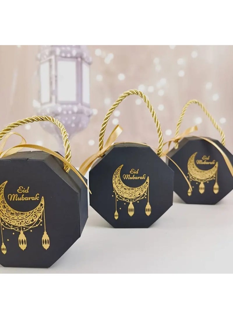 LDQ 5 Pcs, Gilded EID Mubarak Candy Gift Boxes Ramadan Decoration For Home ,Islamic Festival, Ramadan Kareem, Eid Decor, Eid Al-Fitr Decor - Image 3
