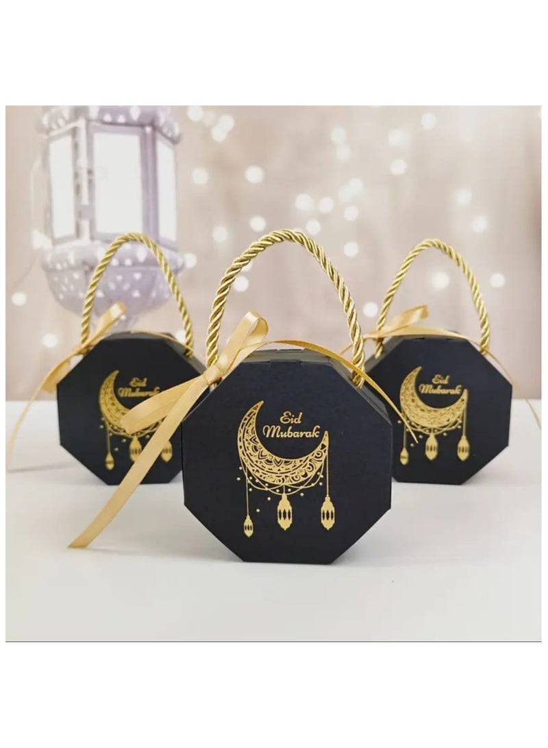 LDQ 5 Pcs, Gilded EID Mubarak Candy Gift Boxes Ramadan Decoration For Home ,Islamic Festival, Ramadan Kareem, Eid Decor, Eid Al-Fitr Decor - Image 1