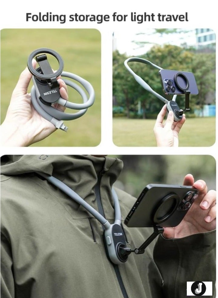 JAJEEK Neck Phone Holder with Quick Release, Multi-Angle Adjustable Strap & Metal Ring – Compatible with Android Smartphones (15141312) & iPhone, Yunnstore - Image 2