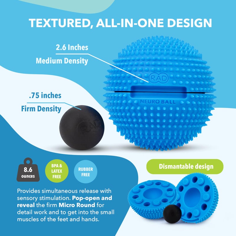 RAD Neuro Ball â€“ Foot Roller & Textured Massage Ball for Myofascial Release, Plantar Fasciitis, Hands & Face â€“ Spiky Therapy Tool for Muscle Relief - Image 4