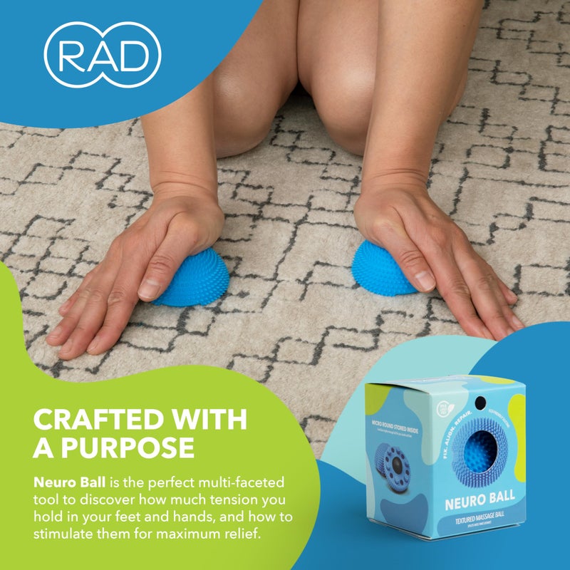 RAD Neuro Ball â€“ Foot Roller & Textured Massage Ball for Myofascial Release, Plantar Fasciitis, Hands & Face â€“ Spiky Therapy Tool for Muscle Relief - Image 5