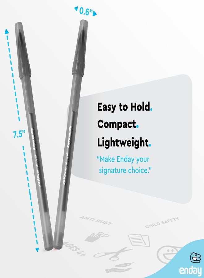 Enday Black Pens Ballpoint, Long Lasting Black Ink Pens Bulk 240 Pack, Smooth and Consistent Writing Pens, Medium Point (1.0mm) Ball Point Pens Black, Flexible Round Barrel for Writing Comfort - Image 5