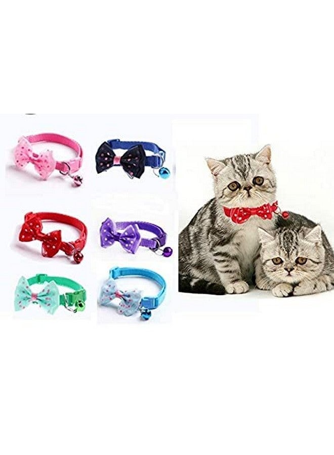 Nylon Reflective Safety Pet Collar With Bells, Bowknot Cute Bow Tie With Bell, Adjustable Necktie For Puppy, Dog, Cat And Kitten (Pack Of 2) (Red) - Image 5