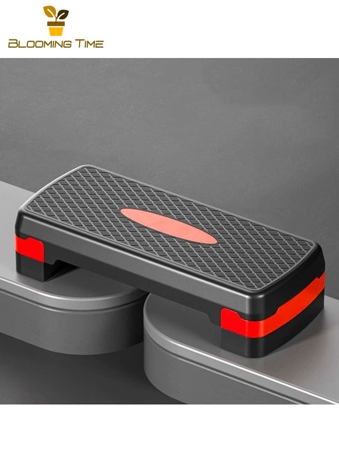 BLOOMING TIME Rhythm Pedal, Home Use Children's Aerobic Training Foot Pedal, Women's Jumping Jack Step Platform, Aerobic Exercise Pedal, Square Adjustable Aerobic Exercise Pedal, Indoor Multi-Functional Fitness Pedal, Black and Red - Image 2