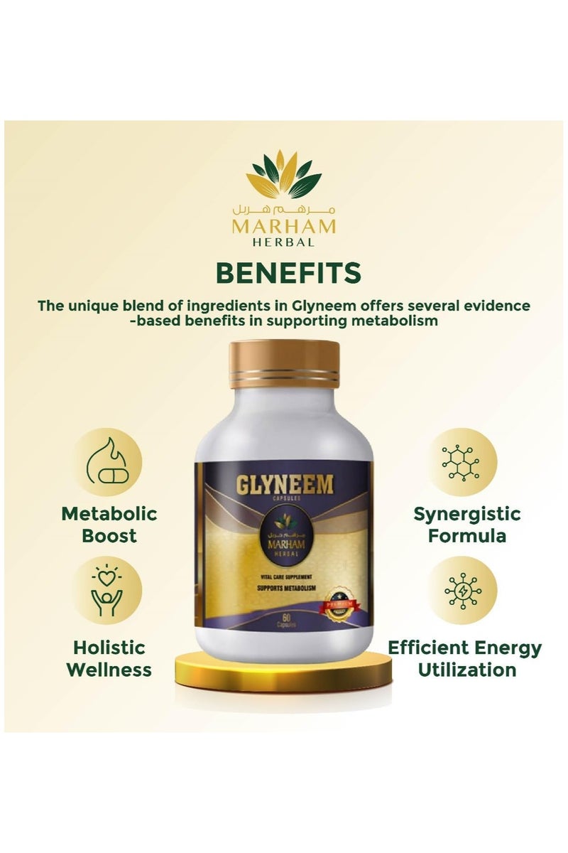 MARHAM HERBAL Glyneem Capsule: Natural Blend Vitality and Health Support Supplement | 60 Tablets (60 Tablets, Unflavoured) - Image 2