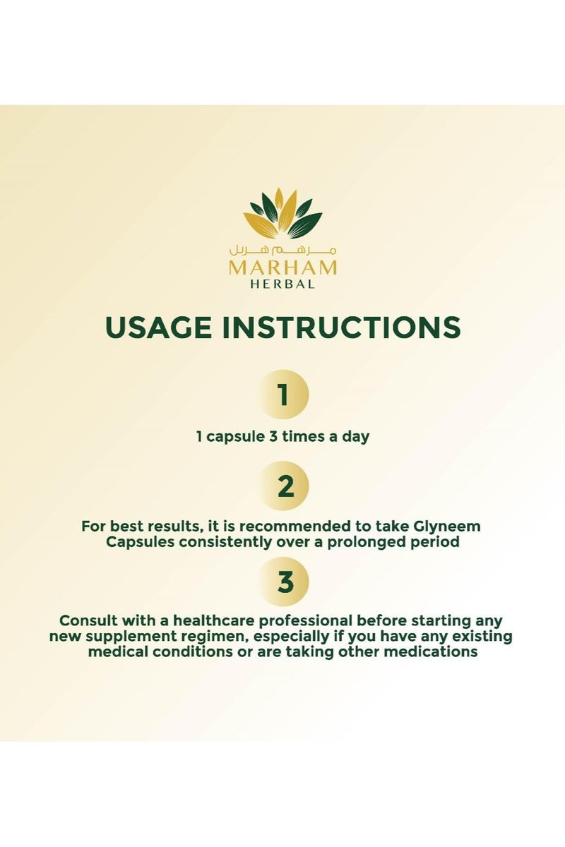 MARHAM HERBAL Glyneem Capsule: Natural Blend Vitality and Health Support Supplement | 60 Tablets (60 Tablets, Unflavoured) - Image 5