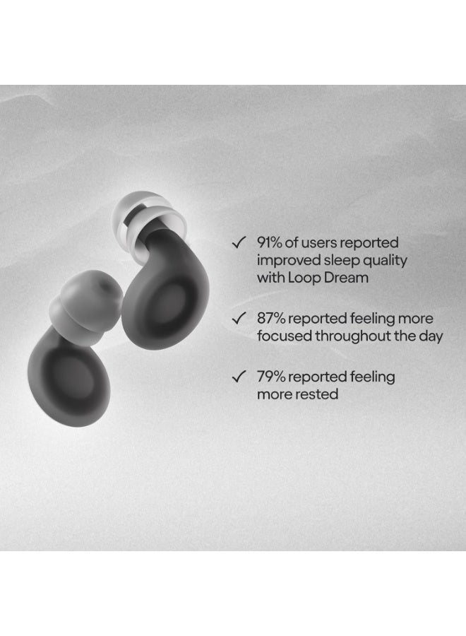 Loop Dream – Silicone/Memory Foam Earplugs  | Comfortable Ear Plugs for Muffling Snoring & Sleeping | Customized Fit | 27dB (SNR) Noise Reduction - Image 2