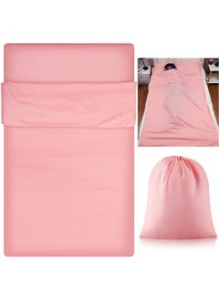 Irenare Irenare Self Tan Sleep Sack Breathable Self Tanning Sheets Self Tanning Bed Sheet Protector Self Tan Sleep Bag Travel and Camping Sheet Sleeping Bag Liner for Outdoor Travel Hiking(Pink)  - Image 1