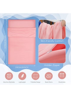 Irenare Irenare Self Tan Sleep Sack Breathable Self Tanning Sheets Self Tanning Bed Sheet Protector Self Tan Sleep Bag Travel and Camping Sheet Sleeping Bag Liner for Outdoor Travel Hiking(Pink)  - Image 2