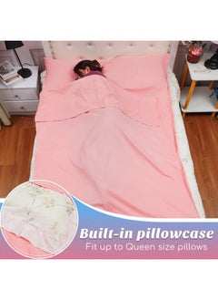 Irenare Irenare Self Tan Sleep Sack Breathable Self Tanning Sheets Self Tanning Bed Sheet Protector Self Tan Sleep Bag Travel and Camping Sheet Sleeping Bag Liner for Outdoor Travel Hiking(Pink)  - Image 4