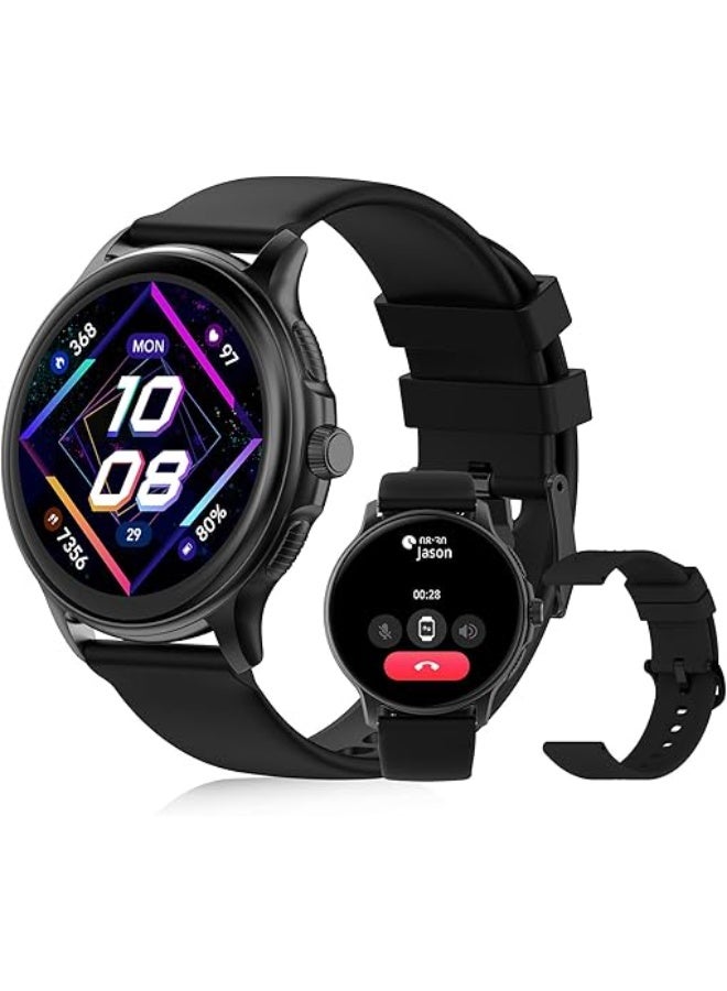 PEJE Smart Watch - Smart Watches For Men,1.43" AMOLED, Muslim Prayer Alerts, 120+ Sports Modes, SpO2/HR/Sleep Tracker, IP68 Waterproof Smartwatch, iOS/Android - Perfect for Men. (Black) - Image 1