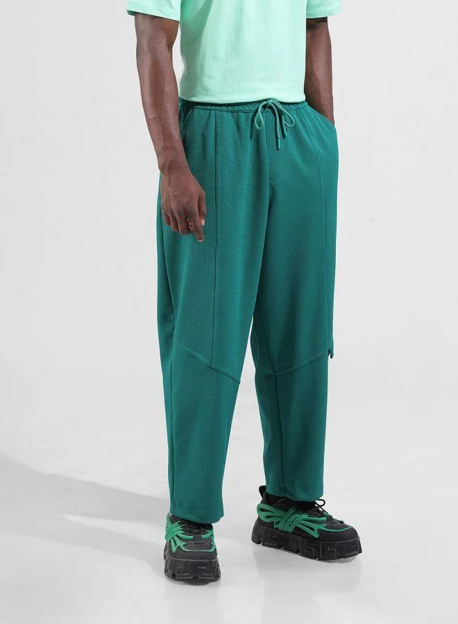 The Indian Garage Co Men Relaxed Fit Solid Side Pocket Mid-Rise Joggers