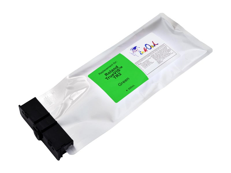 InkOwl Compatible Ink Cartridge Replacement for Roland TrueVIS TR2 Printers TR2-GR (500mL, Green) for VG2-540, VG2-640, VG3-540, VG3-640 - Image 1