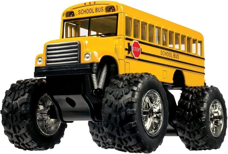 Toysmith 5-Inch Monster Bus - Diecast Pull Back Toy for Kids - Image 1