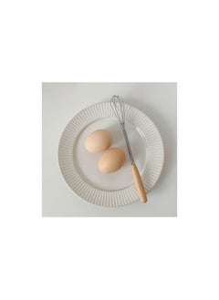 Generic Stainless Steel Wire Egg Whisk with Wooden Handle for Blending Ingredients and Mixing Sauces  - Image 5