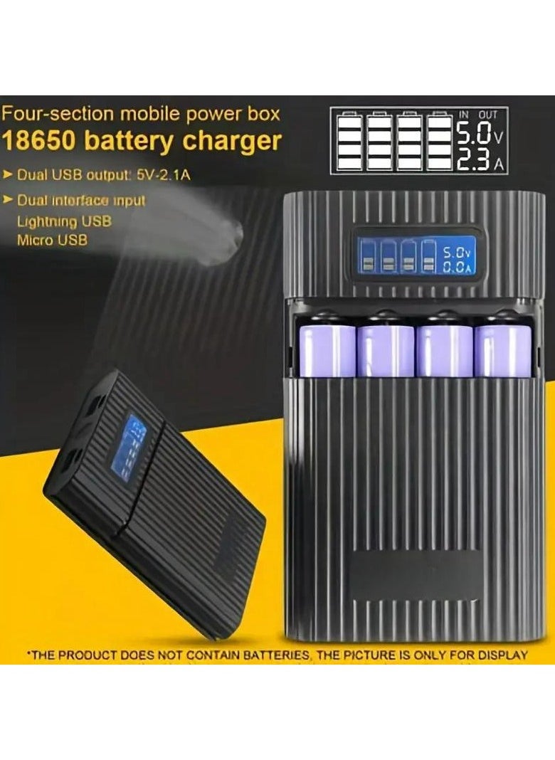 HAWEEL - Battery Holder Power Bank Box Dual USB Digital Display Charging DIY Case for Mobile Phone Battery Storage Box, USB Output LED Power Box, Battery Storage Box Mobile Power Box Charger Case - Image 1