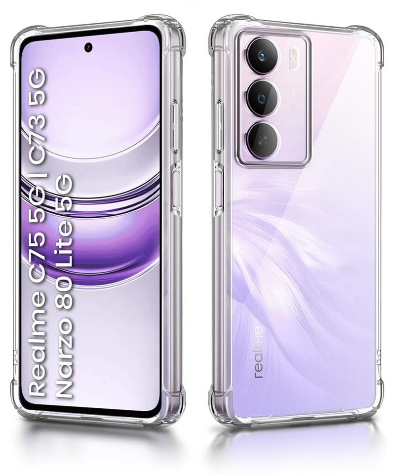 WOW IMAGINE Clear Back Cover Case for Realme C75 | Realme C73 | Narzo 80 lite 5G | P3 Lite 5G Shockproof Soft TPU Case | Cushioned Edges for Ultimate Protection Back Cover Case - Transparent - Image 2
