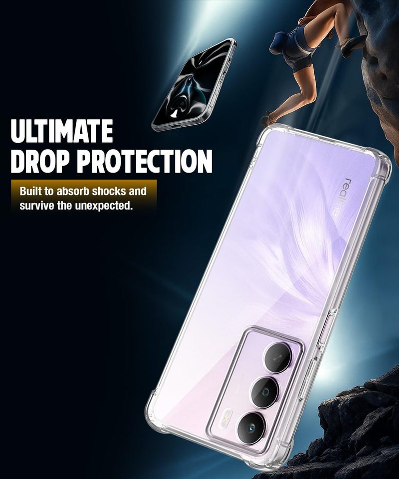 WOW IMAGINE Clear Back Cover Case for Realme C75 | Realme C73 | Narzo 80 lite 5G | P3 Lite 5G Shockproof Soft TPU Case | Cushioned Edges for Ultimate Protection Back Cover Case - Transparent - Image 3
