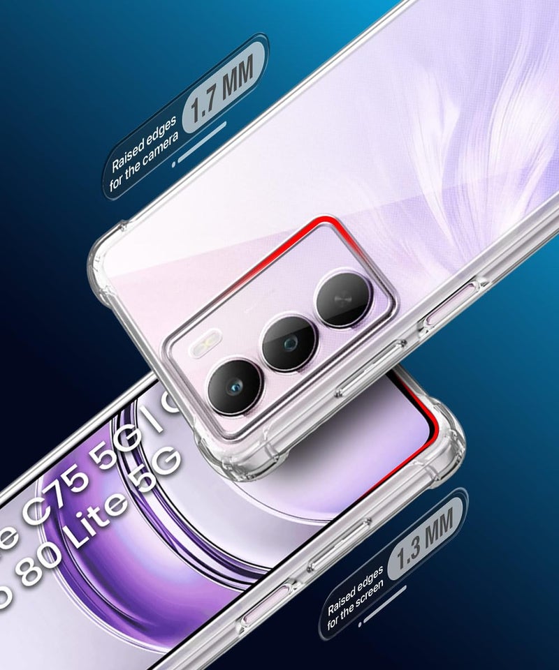 WOW IMAGINE Clear Back Cover Case for Realme C75 | Realme C73 | Narzo 80 lite 5G | P3 Lite 5G Shockproof Soft TPU Case | Cushioned Edges for Ultimate Protection Back Cover Case - Transparent - Image 5