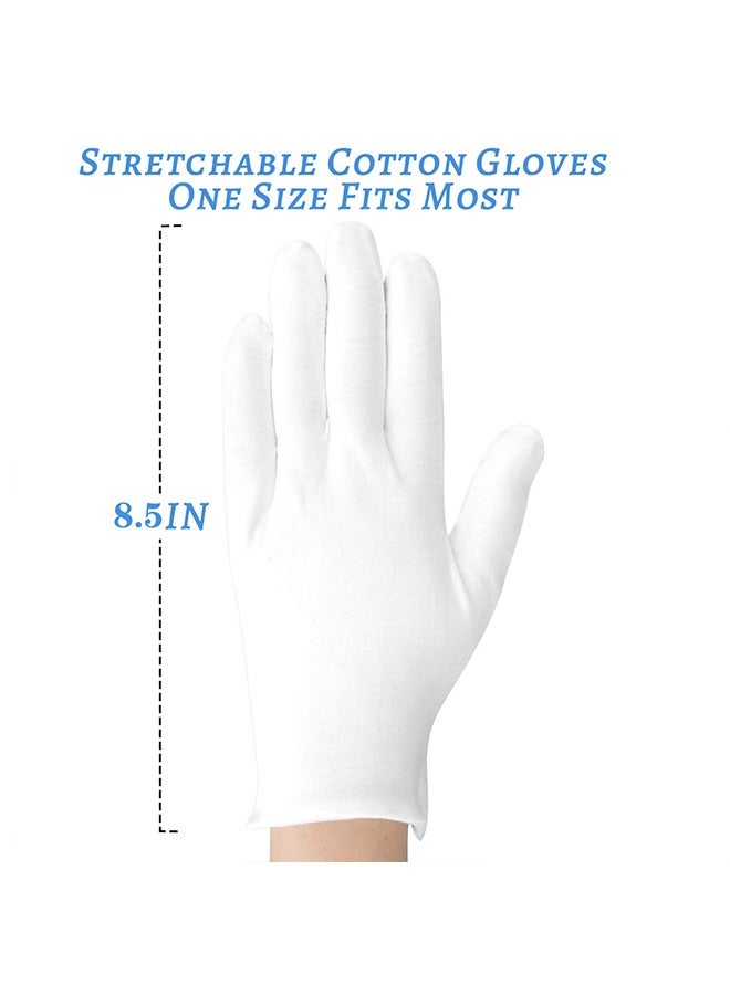 5 pairs of cotton gloves, white gloves, etiquette inspection and work, SPA moisturizing eczema gloves - Image 3