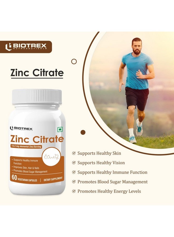 Biotrex Nutraceuticals Biotrex Nutraceuticals Zinc Citrate Supplement - 60 Veg Capsules, Healthy Immunity, Supports Skin, Hair & Nails Health - Image 5