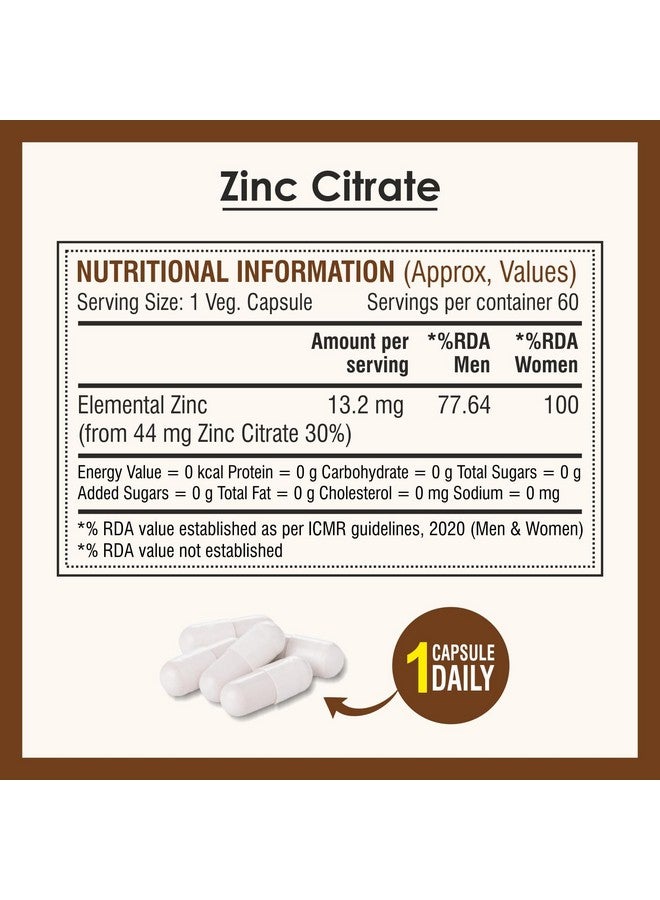 Biotrex Nutraceuticals Biotrex Nutraceuticals Zinc Citrate Supplement - 60 Veg Capsules, Healthy Immunity, Supports Skin, Hair & Nails Health - Image 4