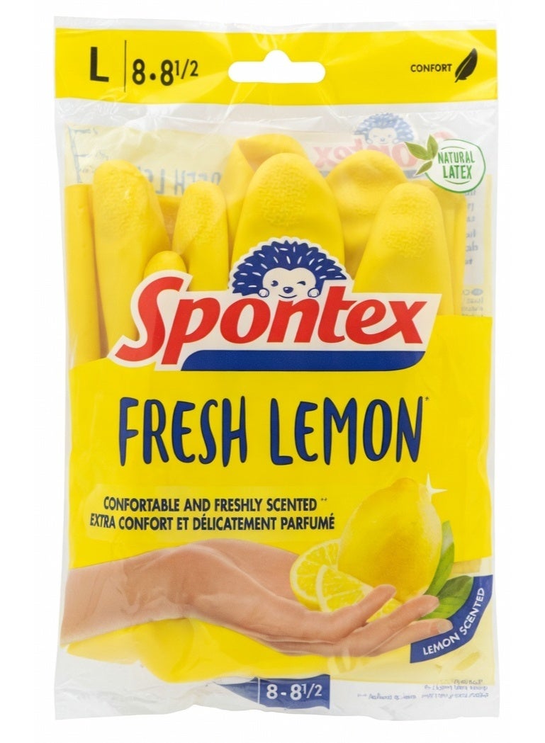 سبونتكس قفازات كبيرة بلون الليمون الطازج، صديقة للبيئة، صفراء - Image 1
