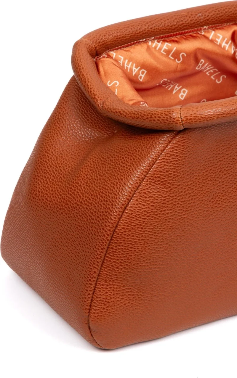 Bahels Women's Trend Camel Leather Clutch Portfolio Bag