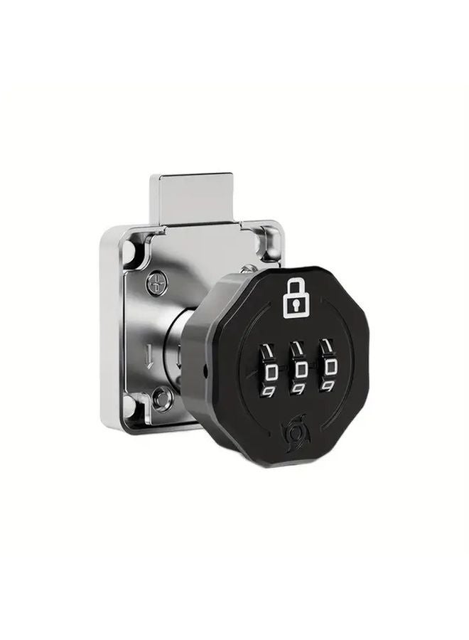 Black Handle Password Lock For Desk Drawer Concealed Installation Anti Theft Home Use - Image 3