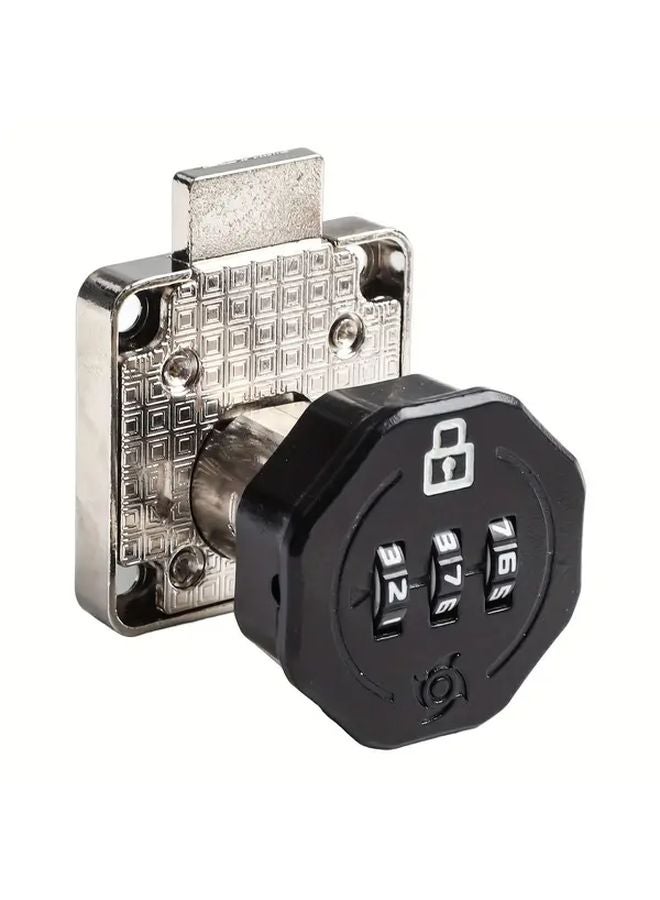 Black Handle Password Lock For Desk Drawer Concealed Installation Anti Theft Home Use - Image 1