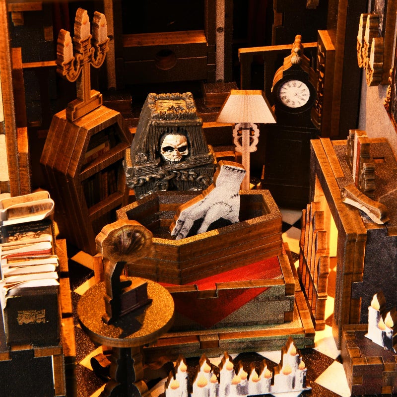 Etkvr Book Nook Kit  Book Nook Kits For Adults Diy Booknook Model Build  Diy 3D Wooden Puzzle Bookend Booknook Bookshelf Insert Miniature Dollhouse Kit For Home Decoration - Image 3