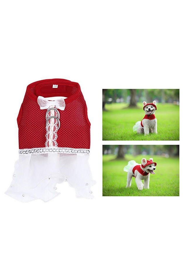 NIBEMINENT Tutu Skirt For Pet Red/White 19x1.50x18centimeter - Image 2