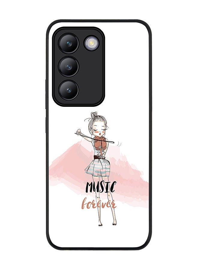 Stylizedd Rugged Black edge case for Vivo V30 Lite 5G, Slim fit Soft Case Flexible Rubber Edges Anti Drop TPU Gel Thin Cover -  Music Forever - Image 1