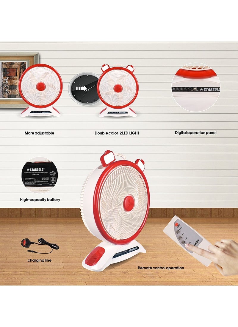 Stargold 14 Inch Rechargeable Table Fan with LED Light and Remote Control  - Image 4