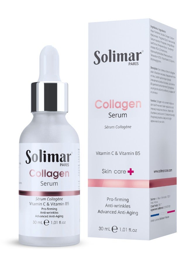 Solimar Paris Collagen Serum 30ml – Advanced Hydrolyzed Collagen to Reduce Wrinkles, Boost Firmness & Restore Youthful Skin - Image 1