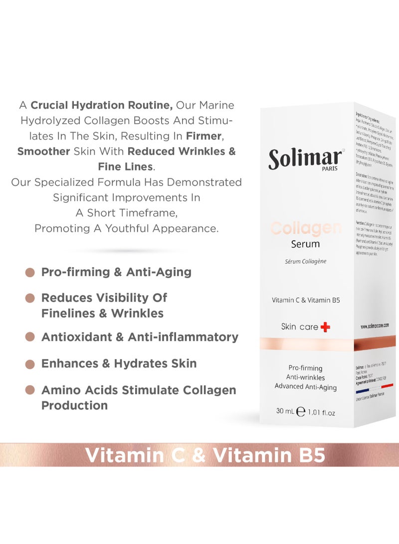 Solimar Paris Collagen Serum 30ml – Advanced Hydrolyzed Collagen to Reduce Wrinkles, Boost Firmness & Restore Youthful Skin - Image 2