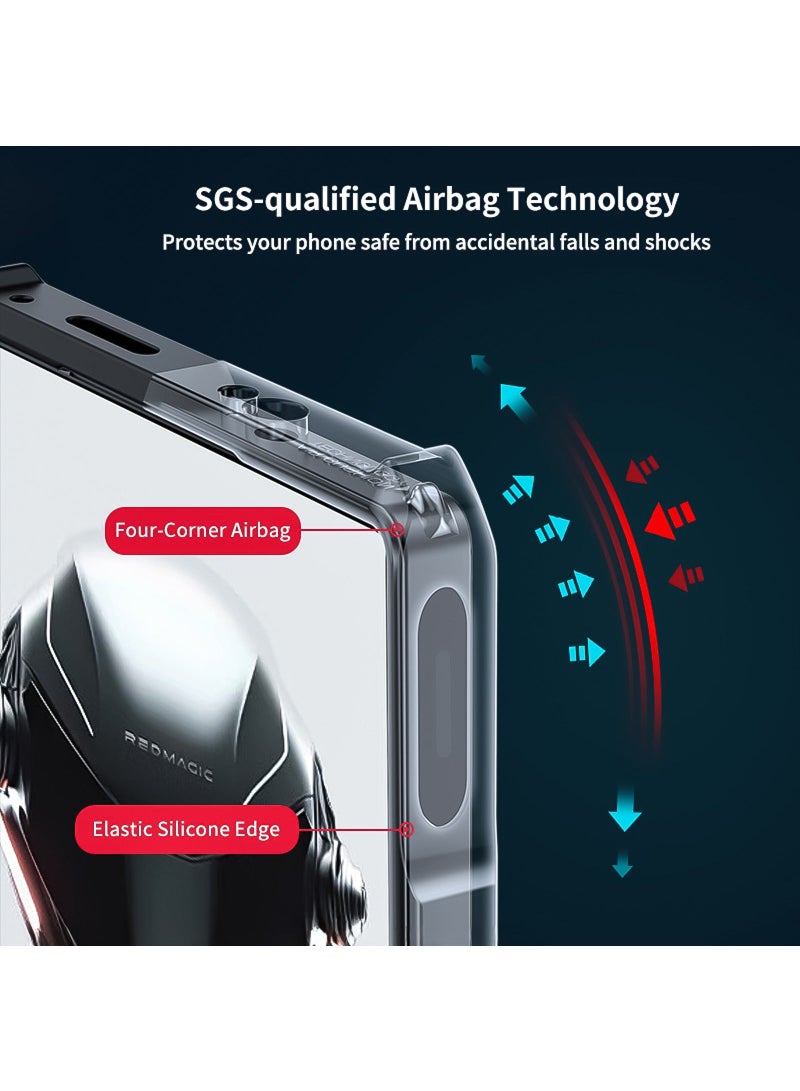 For ZTE Nubia Red Magic 9 Pro Case | Red Magic 9 Pro Plus Cover with Tempered Glass Screen Protector, TPU Shockproof Airbags Bumper Mobile Phone Case, Anti-Yellowing PC Mixed Material Back Cover - Image 3