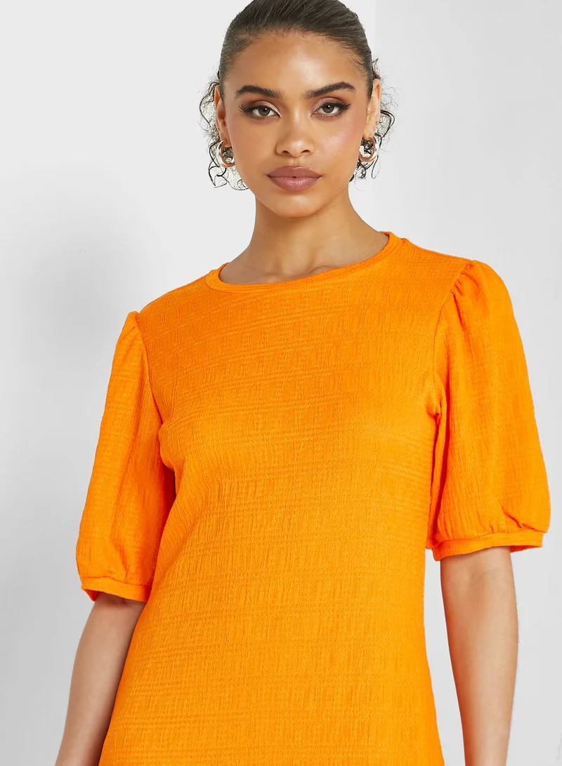 ONLY Balloon Sleeve Tiered Dress