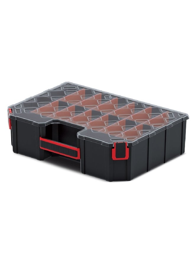 Kistenberg 40 High Durable Tool Organiser with Removable Separators Black and Clear 10.5 x 28.4 x 39 cm KTG403010S - Image 3