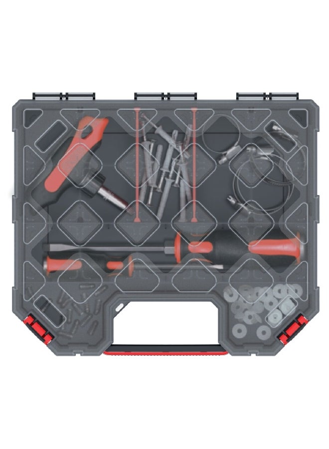Kistenberg 40 High Durable Tool Organiser with Removable Separators Black and Clear 10.5 x 28.4 x 39 cm KTG403010S - Image 5