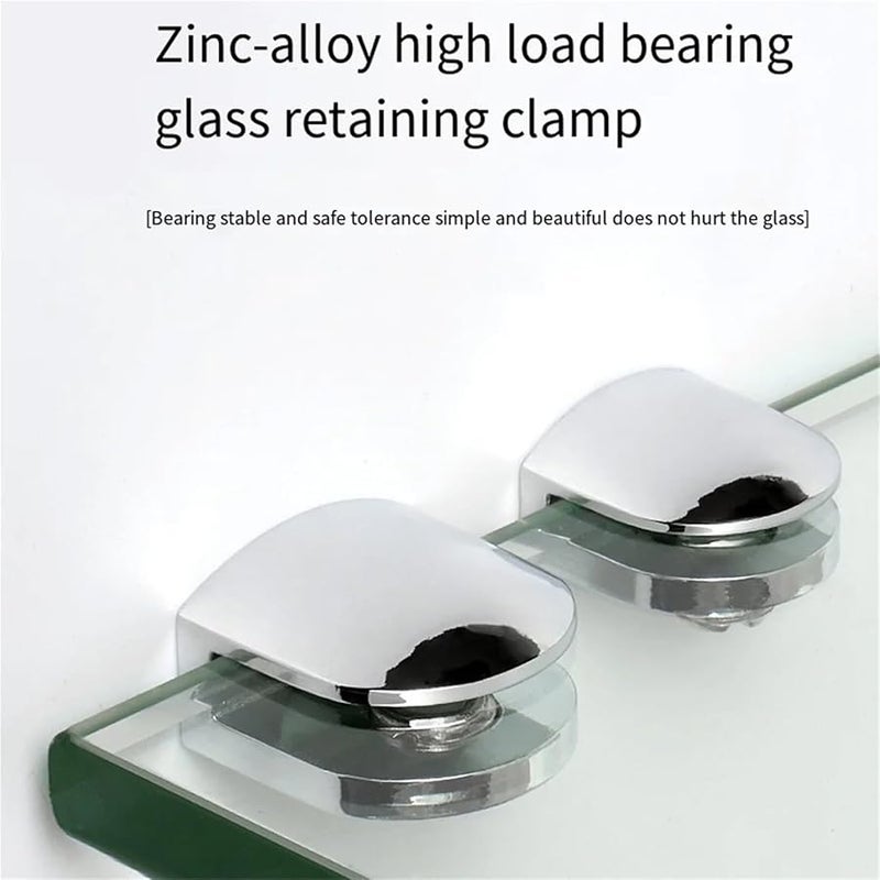 Glass Shelf Clamp Bracket Holder Set Of 16pcs Anti Rust Moistureproof Cabinet Display Case - Image 3