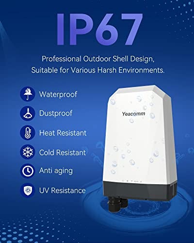 Yeacomm راوتر خارجي 5G من Yeacomm مقاوم للماء IP67، مودم 5G NR SA/NSA مع فتحتين لبطاقة SIM، بوابة/جسر/لاسلكي، Qualcomm SDX62، 4 x 4 MIMO، 802.3af POE، قفل نطاق، VPN، إصدار عالمي - Image 5