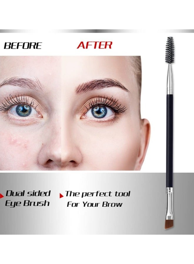 Generic Double Eyebrow Brush, Slanted Eyebrow Brush and Spoolie Brush, Eyebrow Brush and Eyelash Comb Tool (1pc Cherry Pink)  - Image 3